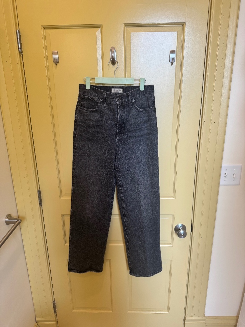 Madewell Perfect Vintage Wide-Leg Crop Jean Washed Black Size 28T (Tall)